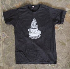Dean's Beans T-shirt Make Coffee Not War Organic Womens L Made in USA Peace Love