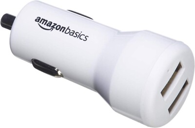 Amazon Basics 4,8 Amp/24W Dual USB Auto Ladegerät für Apple Android Geräte 2-Port