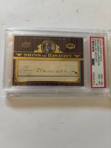 President Benjamin Harrison signature 2008 Upper Deck Signs of History no 21/45