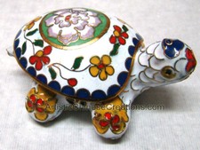 Chinese Cloisonne Crafts Hand Crafted Chinese Cloisonne Turtle