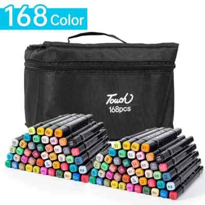 168 Colors Dual Brush Alcohol Markers Set Artist Sketch Art Drawing Markers U3E3