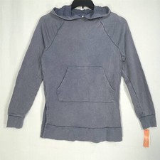 Colsie Lounge Sweatshirt Womens Small Hooded Extra Length French Terry Blue