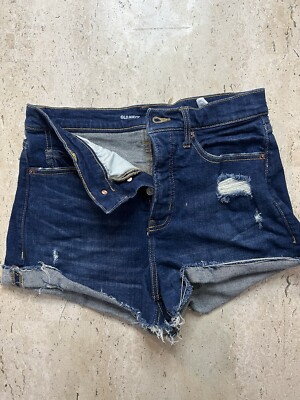 Old Navy Sky High A-Line Distressed Jean Shorts Size 6