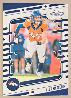2024 Panini Absolute Football Alex Singleton #32 Blue Foil Broncos