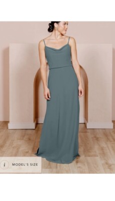 Revelry Skye Chiffon Eucalyptus Drape Chest Bridesmaid Formal Maxi Dress Size 2 | eBay Revelry Skye Chiffon Eucalyptus Drape Chest Bridesmaid Formal Maxi Dress Size 2 | eBay