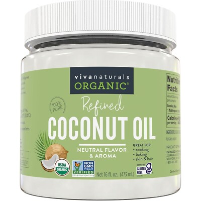 Viva Naturals Organic Coconut Oil, Cold-Pressed - Natural Hair /Skin Oil and ...