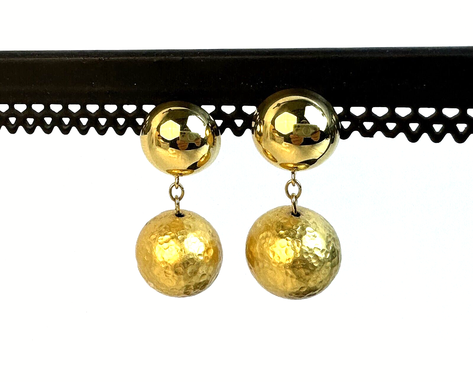 Vintage NAPIER Golden Globe Dangle Drop Screw Post Earrings !! eBay