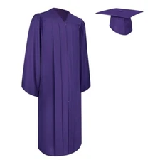 Endea Graduation Matte Purple Graduation Gown & Cap