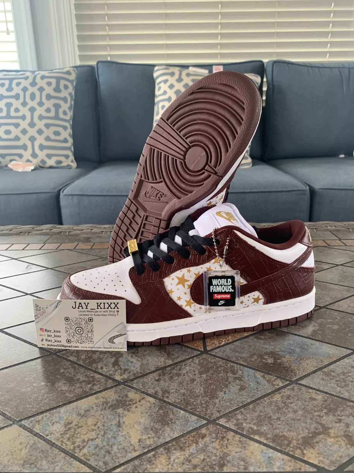 Supreme X Nike Dunk Low OG SB « marron Barkroot » homme taille 8,5 flambant neuf