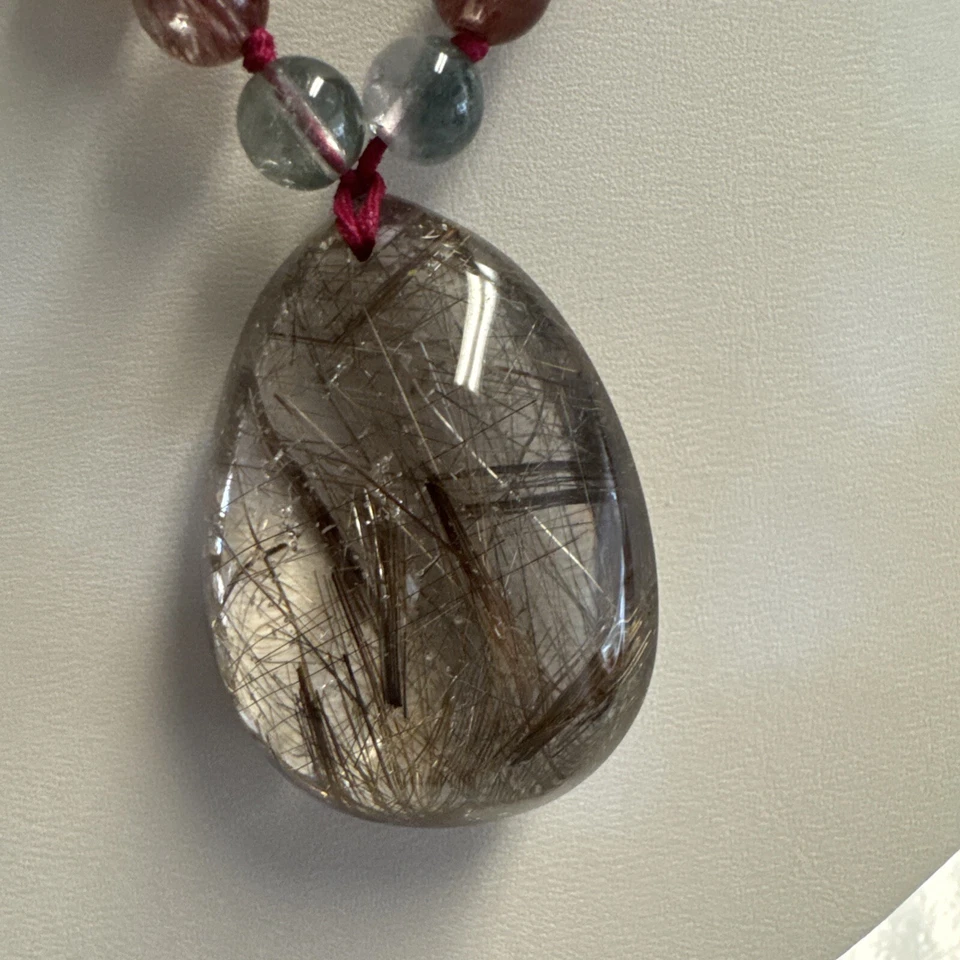 Collar colgante de cristal de plata natural AAAA Foto 4 de 4