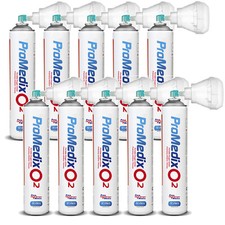 10x Medizinischer Sauerstoff Atemhilfe Dose 12L o2 Mundstück Inhalierbar 99,4%
