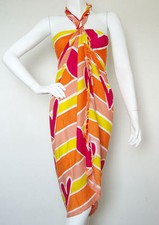 Hearts Batik Multicolor Beachwear Wrap Around Sarong Pareo Dress Coverup Skirt