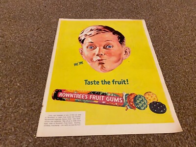 PPOBK25 WERBUNG 14X11 ROWNTREE'S OBSTGUMMIS. TASTE THE FRUIT