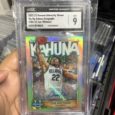 2022-23 Bowman University Chrome The Big Kahuna Auto Cam Whitmore 118/150 CGC 9