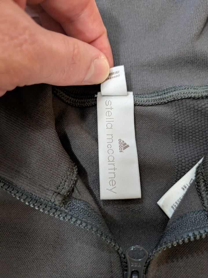 Adidas Stella McCartney Sweatshirt Women's Medium Gray Pullover 1/4 Zip Fitted  - Image 4 of 4