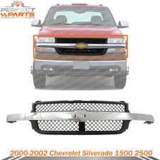 Front Grille Assembly Black Shell For 2000-2002 Chevrolet Silverado 1500 2500 Hd Front Grille Assembly Black Shell For 2000-2002 Chevrolet Silverado 1500 2500 Hd