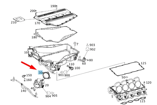 MERCEDES-BENZ SLS AMG C197 DROSSELKLAPPENGEHÄUSE-MONTAGE-DICHTUNG A1121412480 - Picture 1 of 5