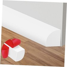 Flexible Quarter Round Molding, 120 Inch Peel and Stick Rubber 120 IN White
