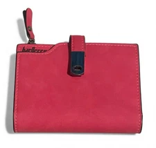 New Baellerry Woman's Wallet Multiple Card Slots Zippered Coin Pocket Red