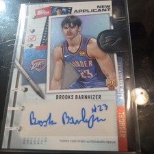 Topps 2025-26 Brooks Barnhizer NBA OKC Thunder New Applicant Autograph Card