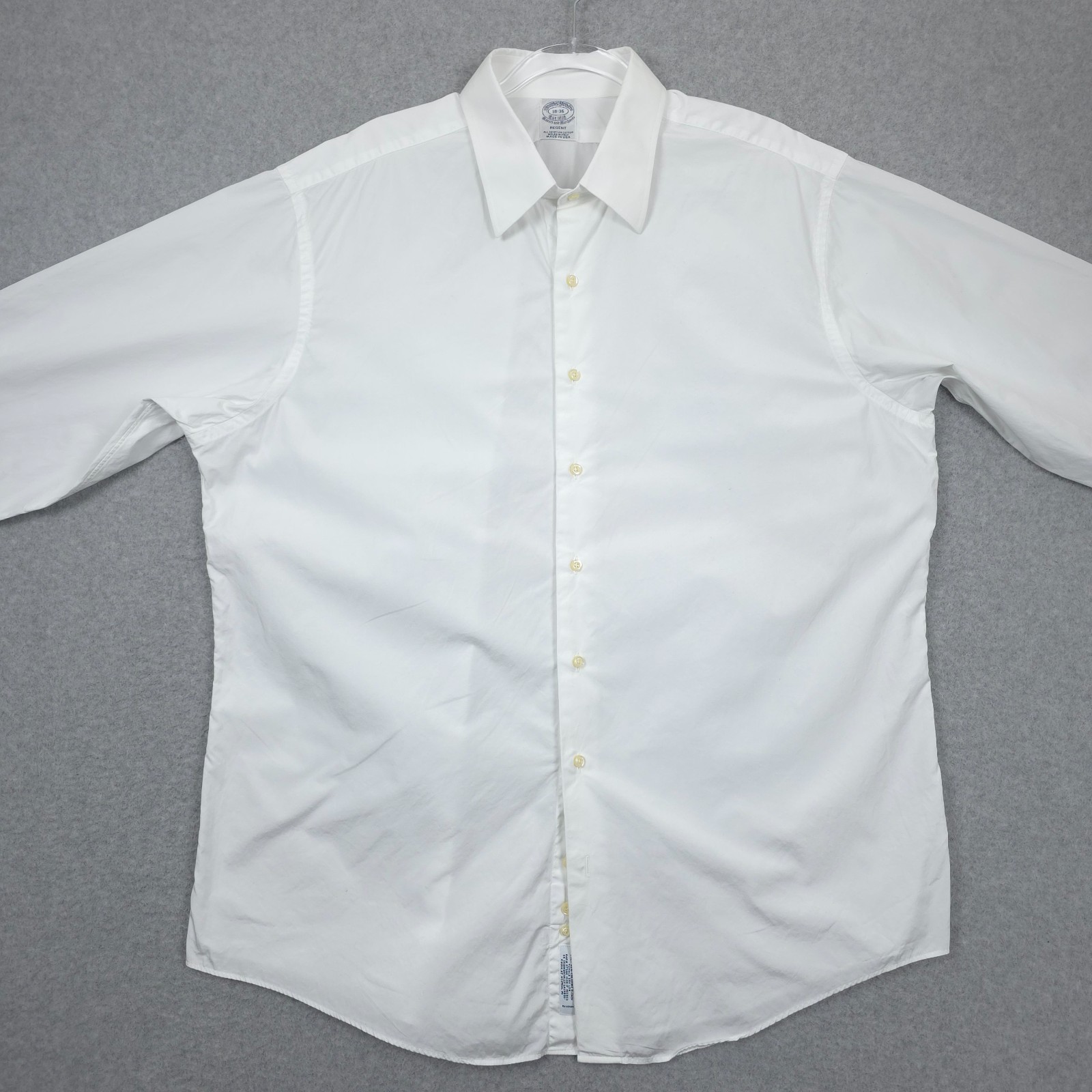 Brooks Brothers Shirt Mens 18 36 White Regent Makers Merchants Egyptian Cotton