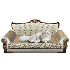 Luxury Cardboard Cat Scratcher Sofa Bed, Couch Shaped Scratching Board, Scrat...