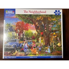 1000 piece White Mountain Puzzle "The Neighborhood" Sealed 24x30