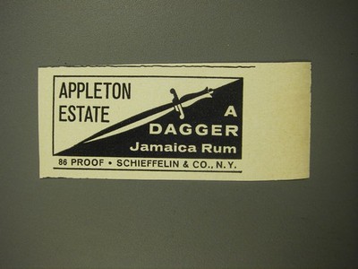1961 Dagger Appleton Estate Rum Advertisement - A Dagger Jamaica Rum