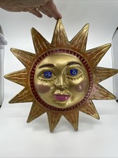 Artists Studio Colorful Pottery Sunface Sun Face Wall Decor 14 Celestial