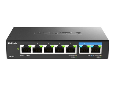 D-Link DMS-107/E Unmanaged Gigabit Ethernet (10/100/1000) 7-Port Multi-Gigabit