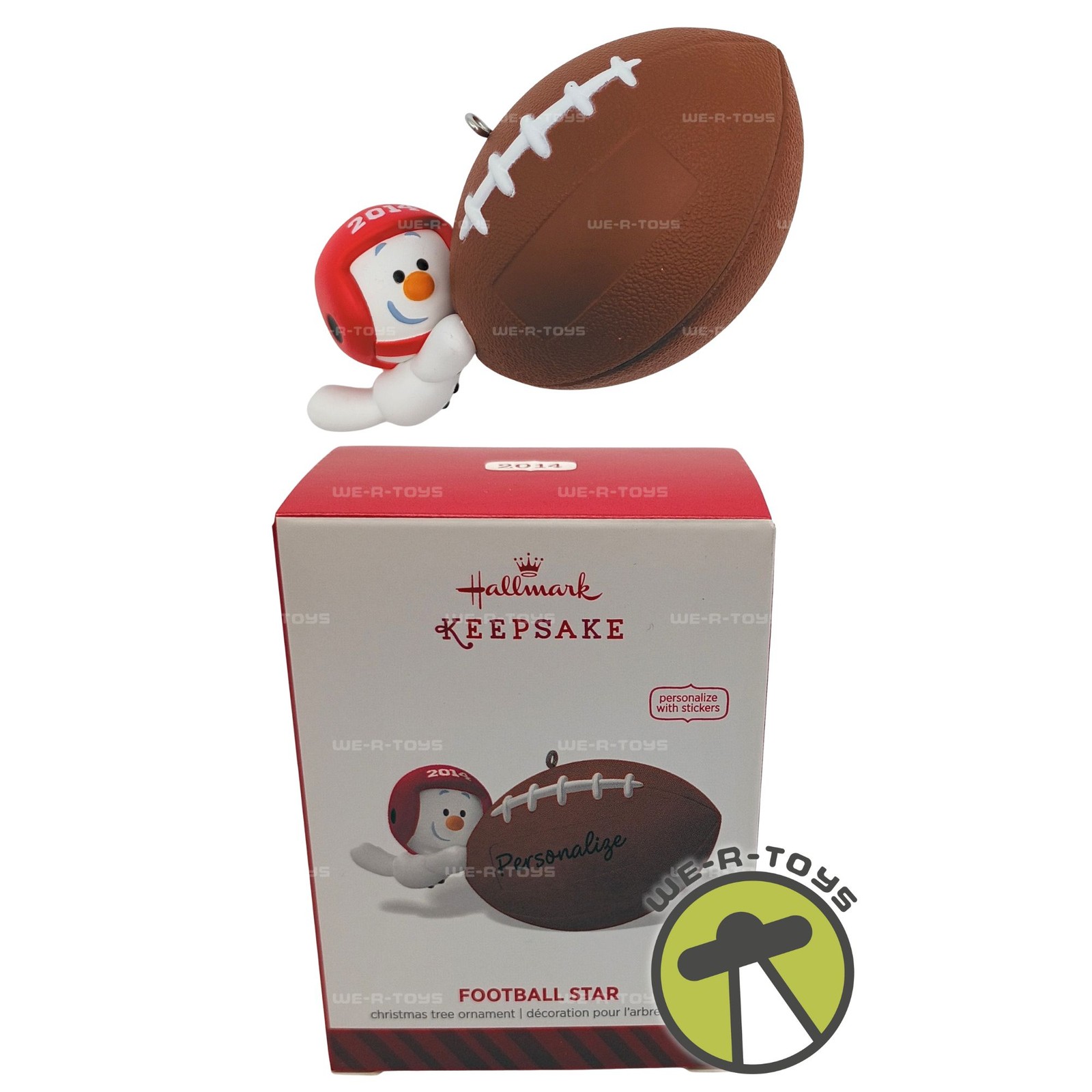 Football Star Snowman Hallmark Keepsake Ornament Personalize 2014 New QGO1266