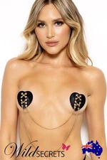 NEW Seven Til Midnight Chained Heart Nipple Pasties, Wild Secrets