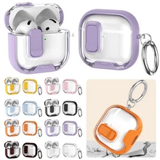 For Airpods 4th/Pro 2/1 Shockproof Earphone Secure Closure Case+Ring Keychain