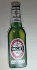 Vintage BECK'S BEER Tin Tacker BAR SIGN Man Cave 25 1/2" x 8"