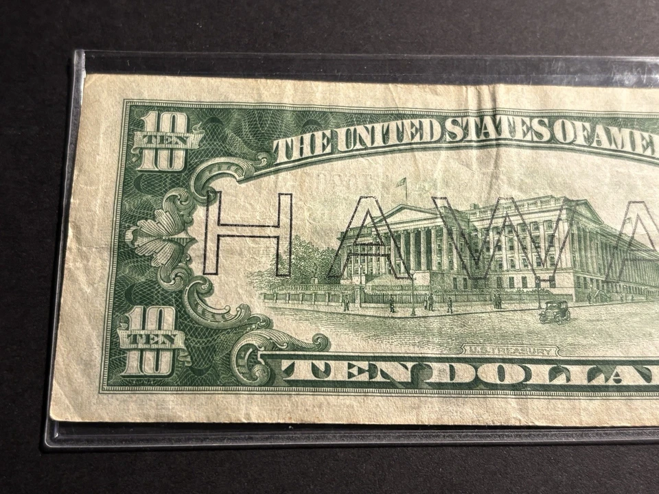 1934-A $10 Federal Reserve Note — Circulated — WWII Hawaii Emergency Issue - Image 4 of 4