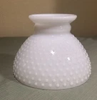 Vintage Hurricane White Hobnail Milk Glass Lamp Replacement Globe Shade 8”