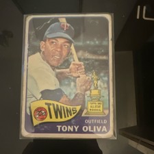 Topps Tony Oliva #340 1965 Minnesota Twins 1963 All-Star Rookie Baseball Card. rookie card picture