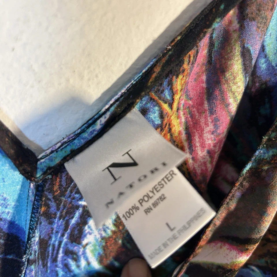 NATORI женщины скольжения платье большой черный ночная рубашка атласный кремовый макси кукла длиной - Изображение 2 из 4