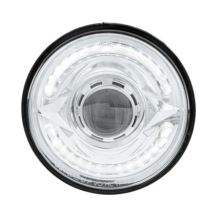 ULTRALIT- LED 5-3/4" Round Headlight with Dual Color LED Light Bar (Low Beam) - Image 2 of 4