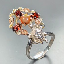Antique ring Natural Opal Ring 925 Sterling Silver Size 8 /R458175
