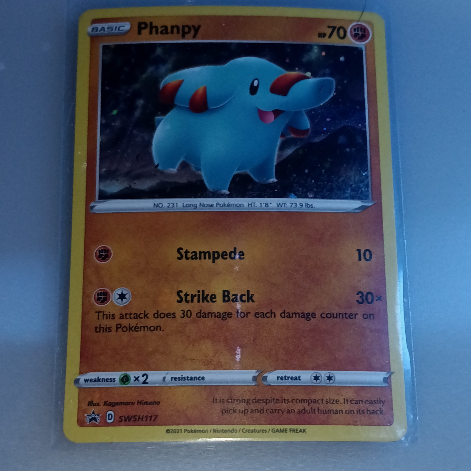 The Pokemon Company Phanpy SWSH117 2021 Basic 70HP Holo Promo English