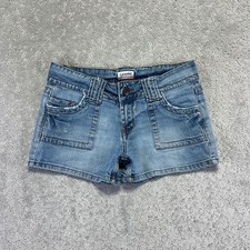 VINTAGE Y2K No Boundaries Denim Shorts Juniors 9 Light Sandblast Micro Mini