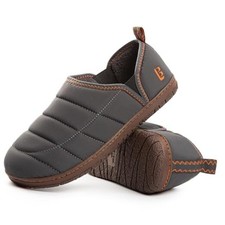 Men's Outdoor Slippers Two Tone Warm Memory Foam Slip On Indoor House 11 Grey