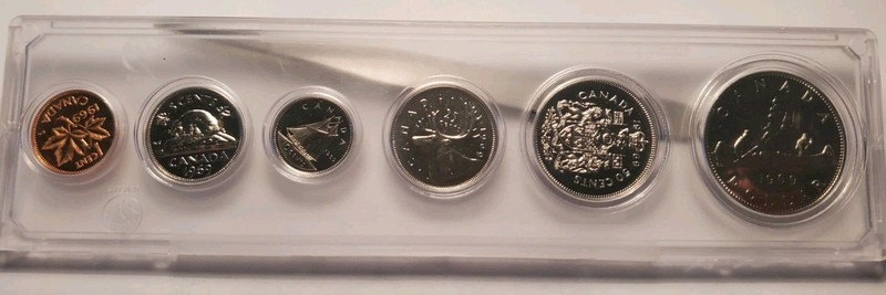 Canada 1969 6-Coin Year Set Uncirculated Coins Proof Like $1,.5$.25$.10$.05$.01$