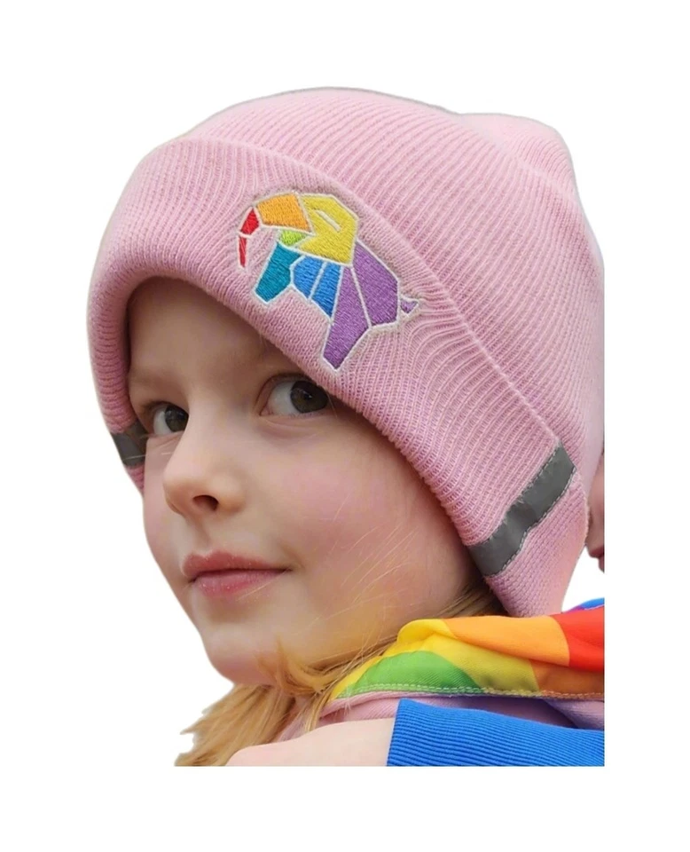 TWAS Beanie für Kinder mit 2 Reflektoren aus Bio Baumwolle 4-12 Jahre
