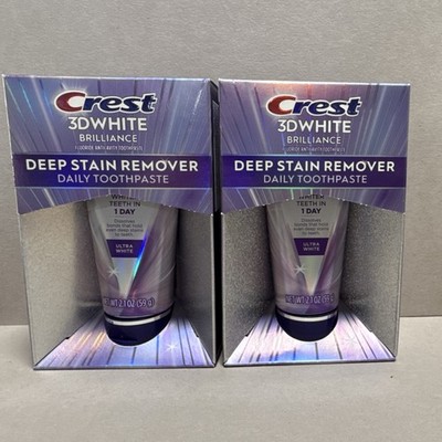 Crest 3D White Brilliance Deep Stain Remover Ultra White Toothpaste 2 Pack 2.1  