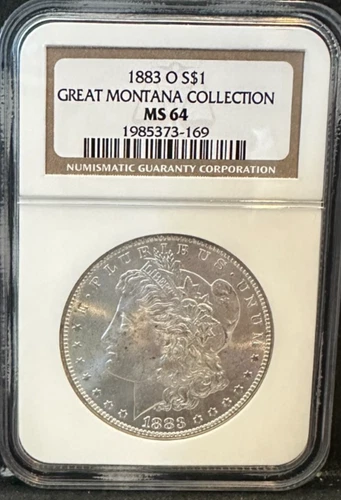 1883-O $1 Morgan Silver Dollar NGC MS 64 Great Montana Collection UNC BU