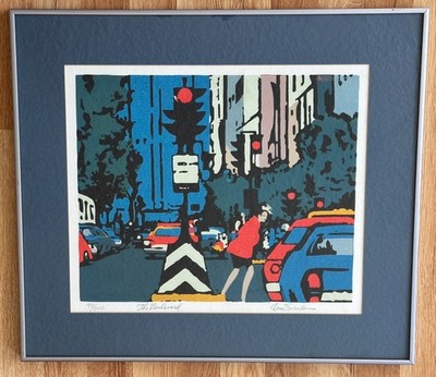 DAN SICULAN  ''THE BOULEVARD'' LITHOGRAPH SIGNED #47/300 FRAMED 19.5'' X 21.5''