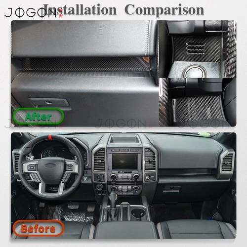 Genuine Carbon Fiber Dashboard Panel Trim For Ford F150 F-150 Raptor Truck 15-20 - Picture 2 of 13