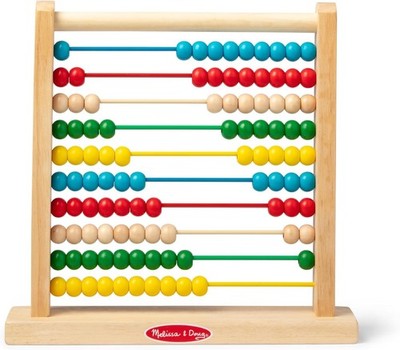 Melissa & Doug Abakus - klassisches pädagogisches Zählspielzeug aus Holz mit 100 Perlen A